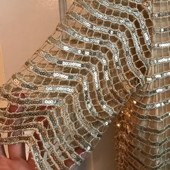 NWOT Gold Sequin dress - Picture 2 of 7